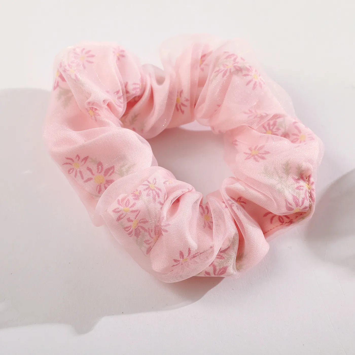 2-pack Floral Pattern Mesh Scrunchie for Mom and Me  image 4