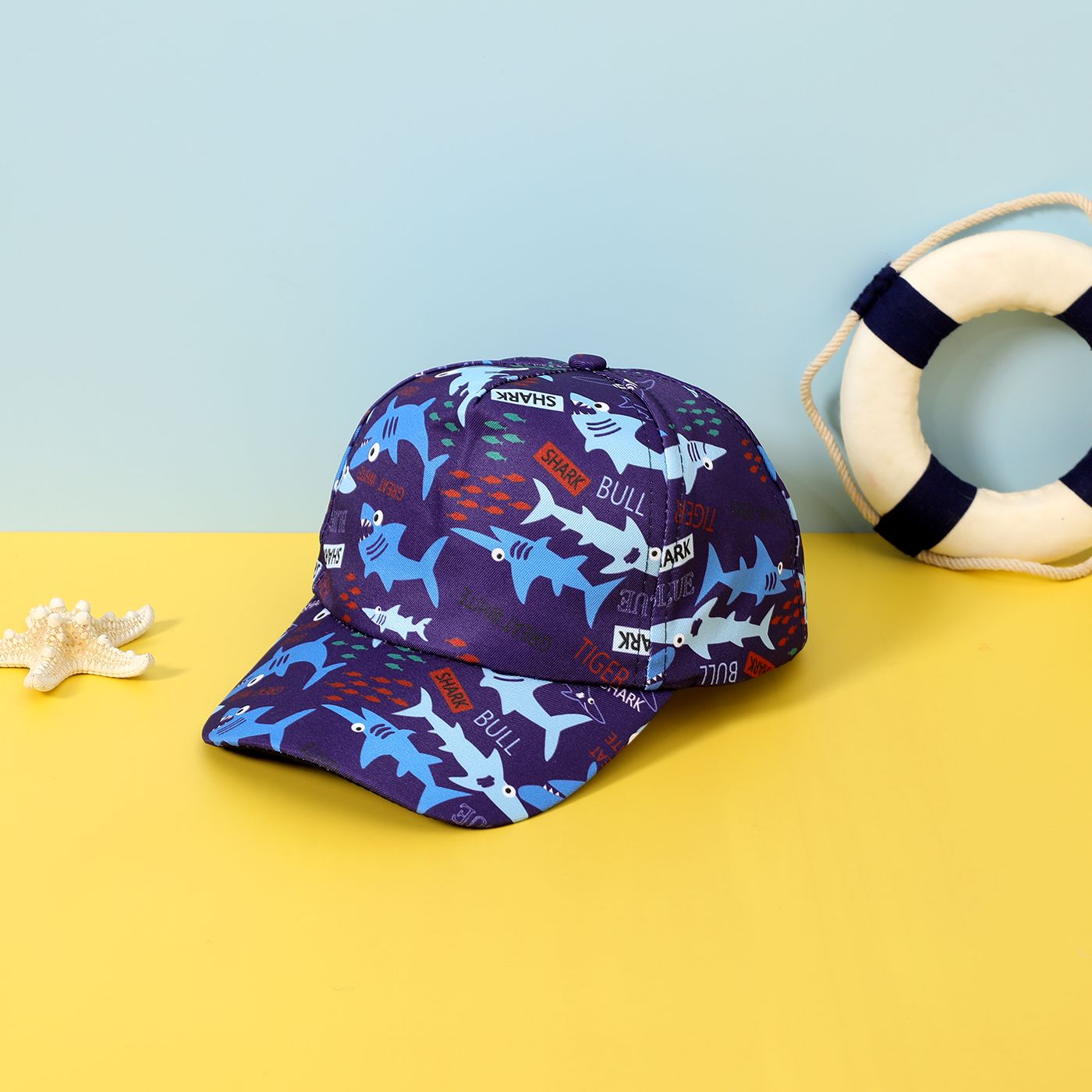 

Toddler/Kid Shark Print Baseball Cap