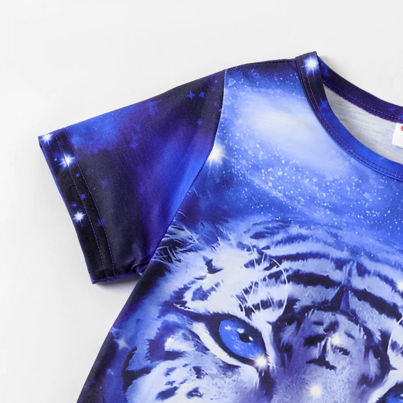 Kid Boy Animal Tiger Print Short-sleeve Tee Blue image 5