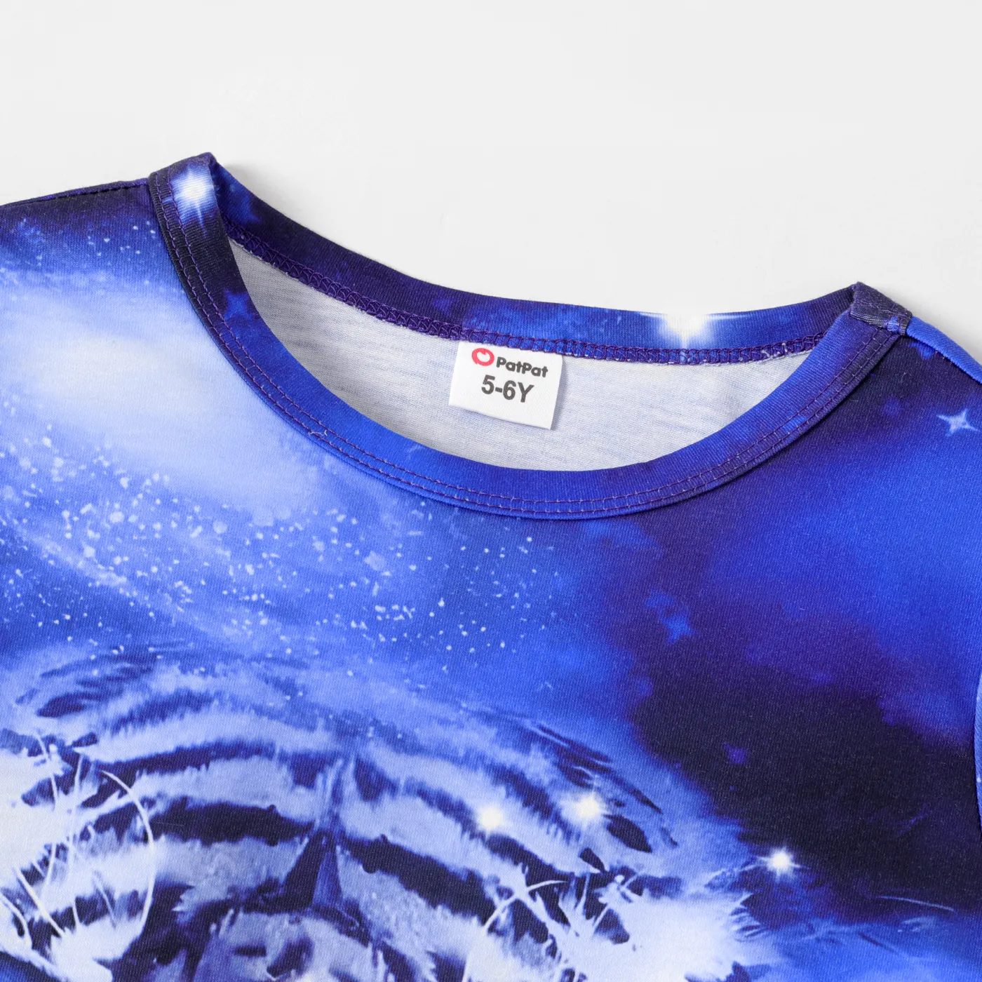Kid Boy Animal Tiger Print Short-sleeve Tee Blue image 3