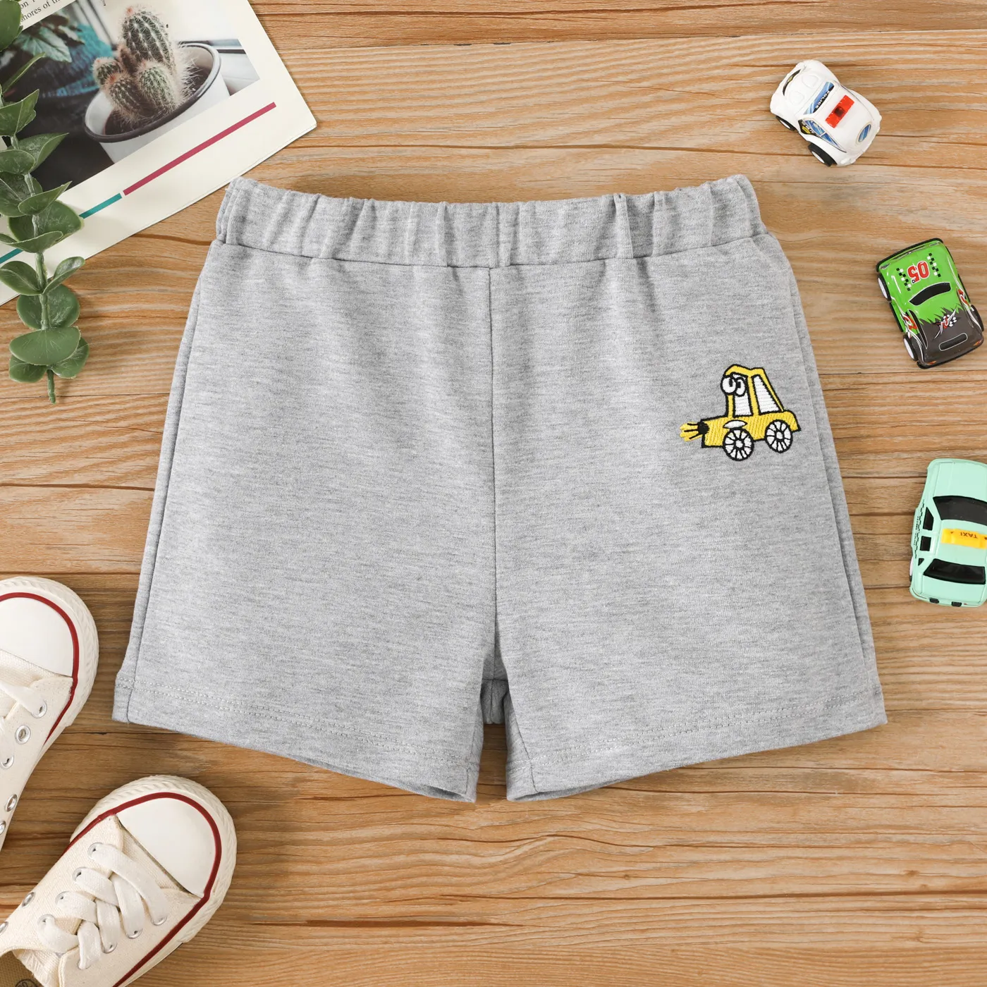 Toddler Boy Vehicle Embroidered Shorts  image 2