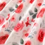 2pcs Kid Girl Ruffle Trim Short-sleeve Cardigan and Allover Floral Print Tank Dress Set  image 4
