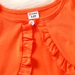 2pcs Kid Girl Ruffle Trim Short-sleeve Cardigan and Allover Floral Print Tank Dress Set  image 2