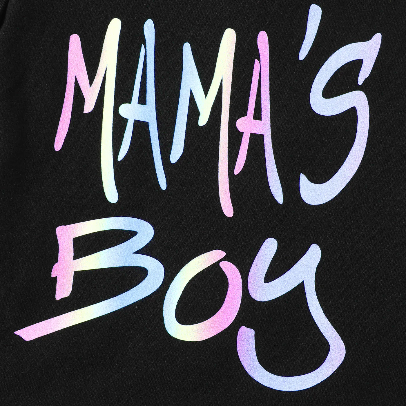 2pcs Baby Boy 95% Cotton Colorful Letter Print Short-sleeve Tee and Camouflage Shorts Set Black image 4