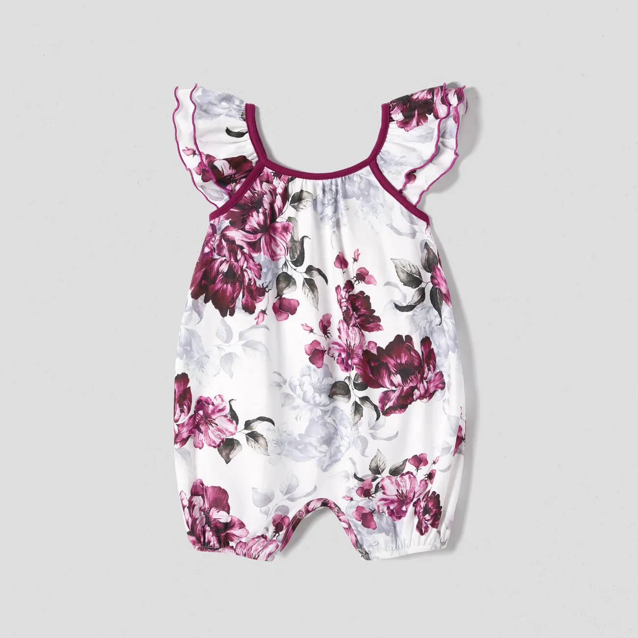 Mommy and Me Floral Panel Tank Dresses Purple big image 1