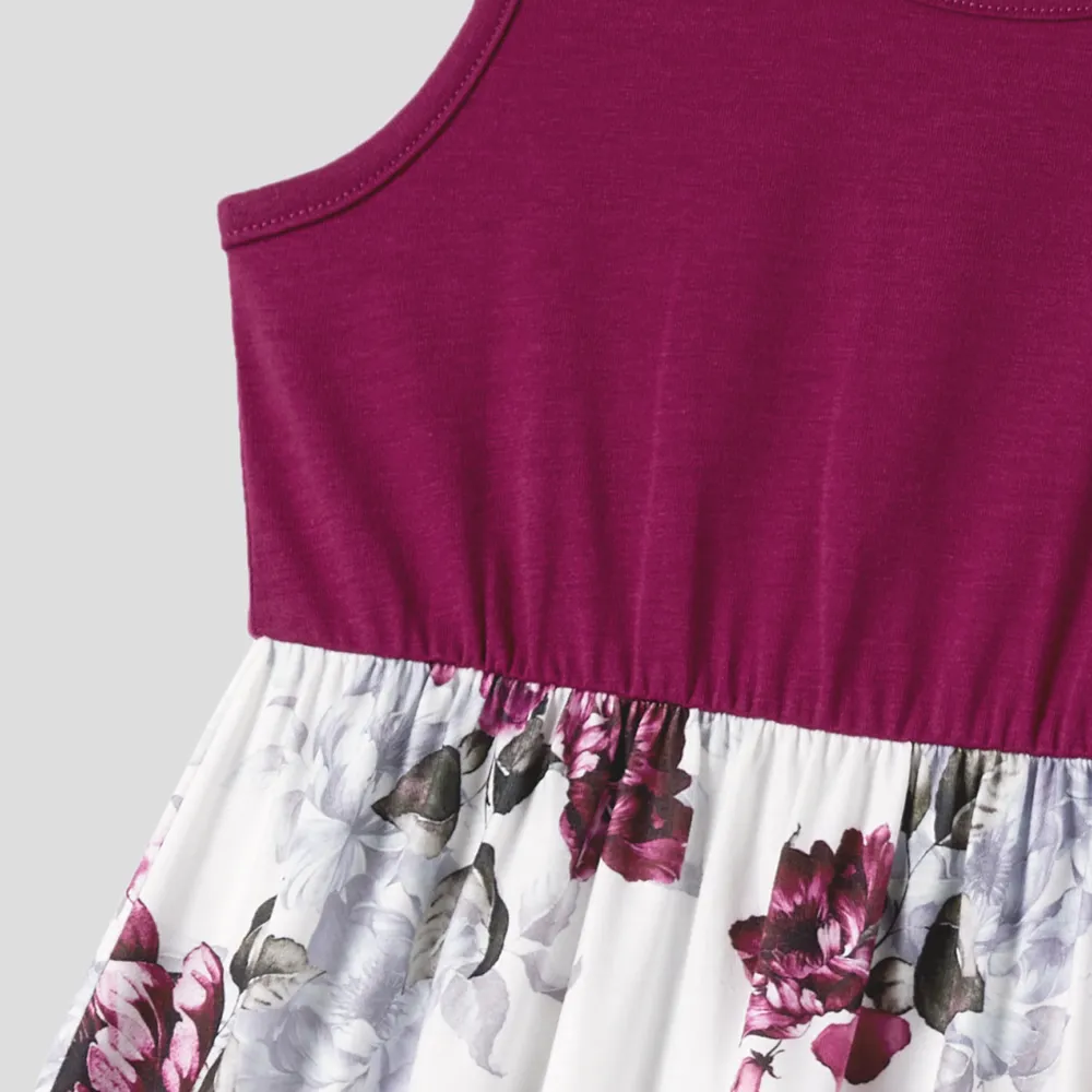 Mommy and Me Floral Panel Tank Dresses big image 8