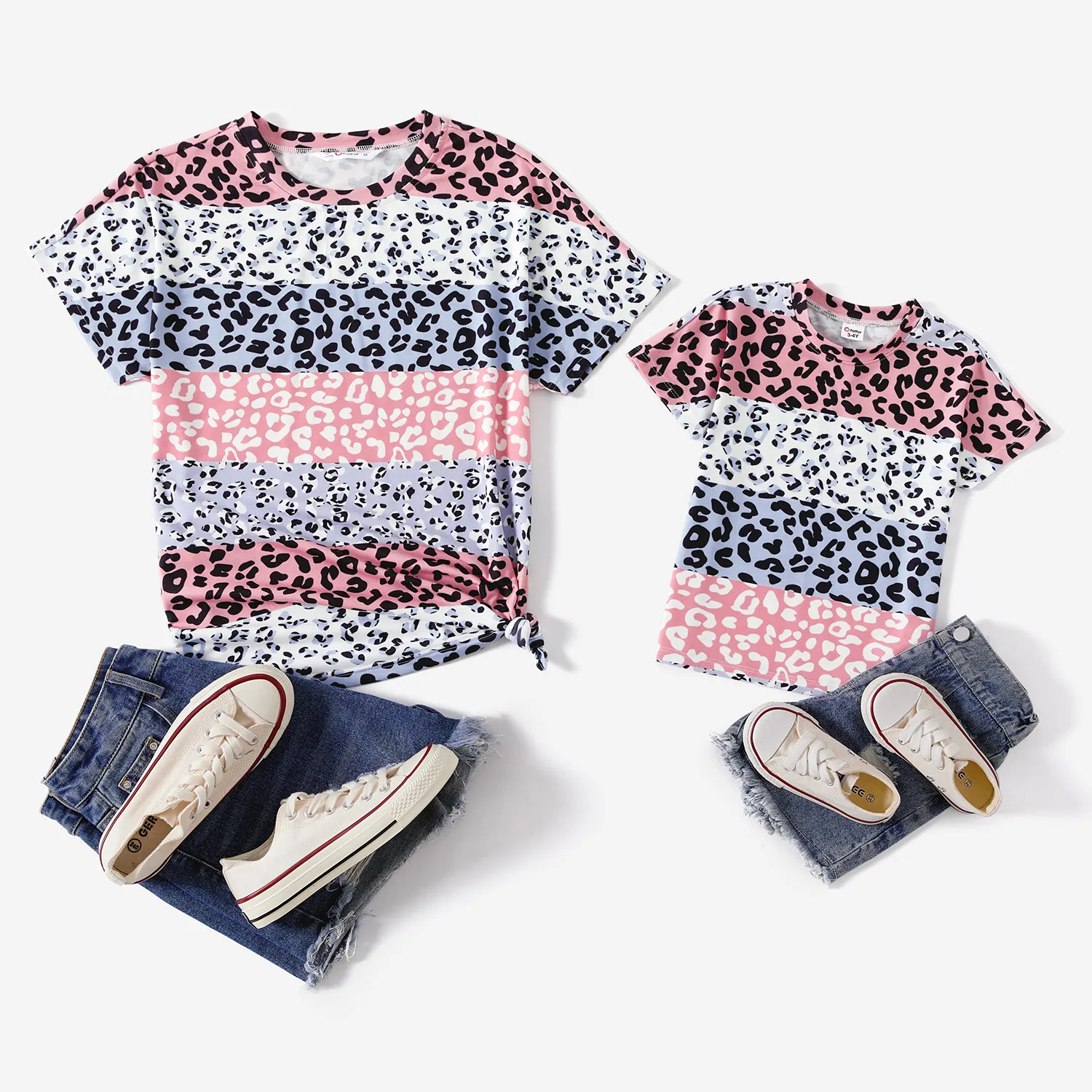 

Mommy and Me Short-sleeve Leopard Print Tee