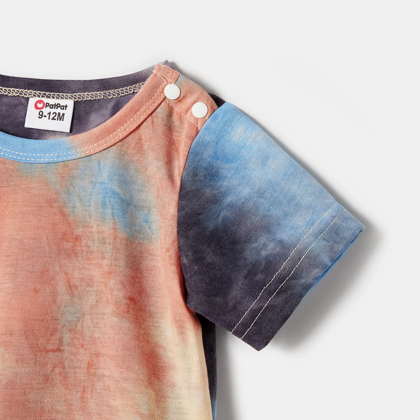 Family Matching Tie Dye Short-sleeve Tunic Dresses and T-shirts Sets  image 5