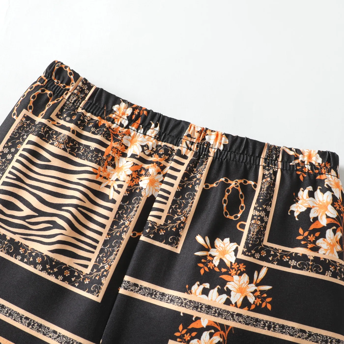 Kid Girl Allover Ethnic Style Flower Print Pants  image 4