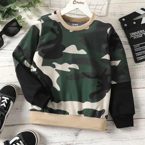 Kid Boy Camouflage Long-sleeve Sweatshirt 