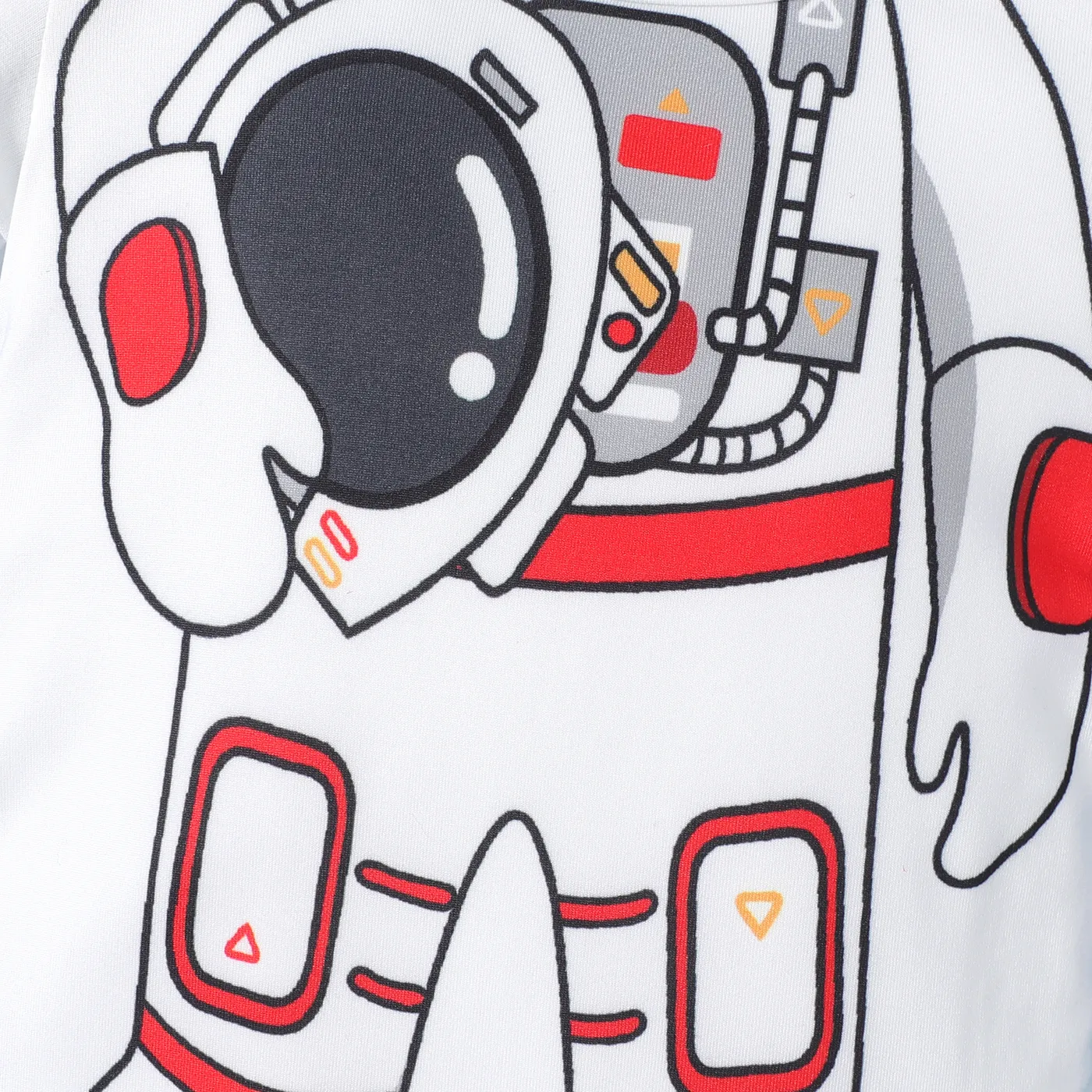2pcs Baby Boy Astronaut Print Short-sleeve Jumpsuit and Hat Set White image 4