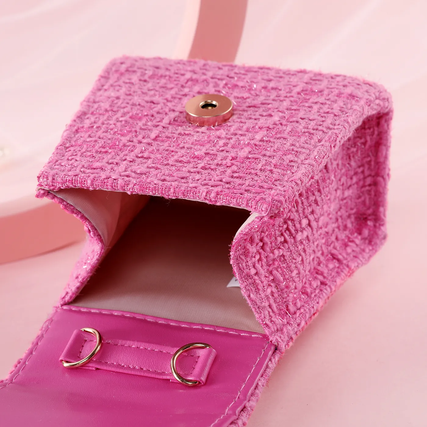 Floral Decor Pearl portátil Cross-body Toddler/Kid Girl's Bag Rosa Quente image 3