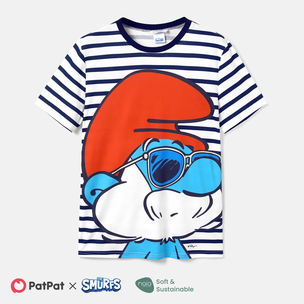The Smurfs Family Matching Naia™ Character & Stripe Print Short-sleeve Dresses and T-shirts Sets  big image 27