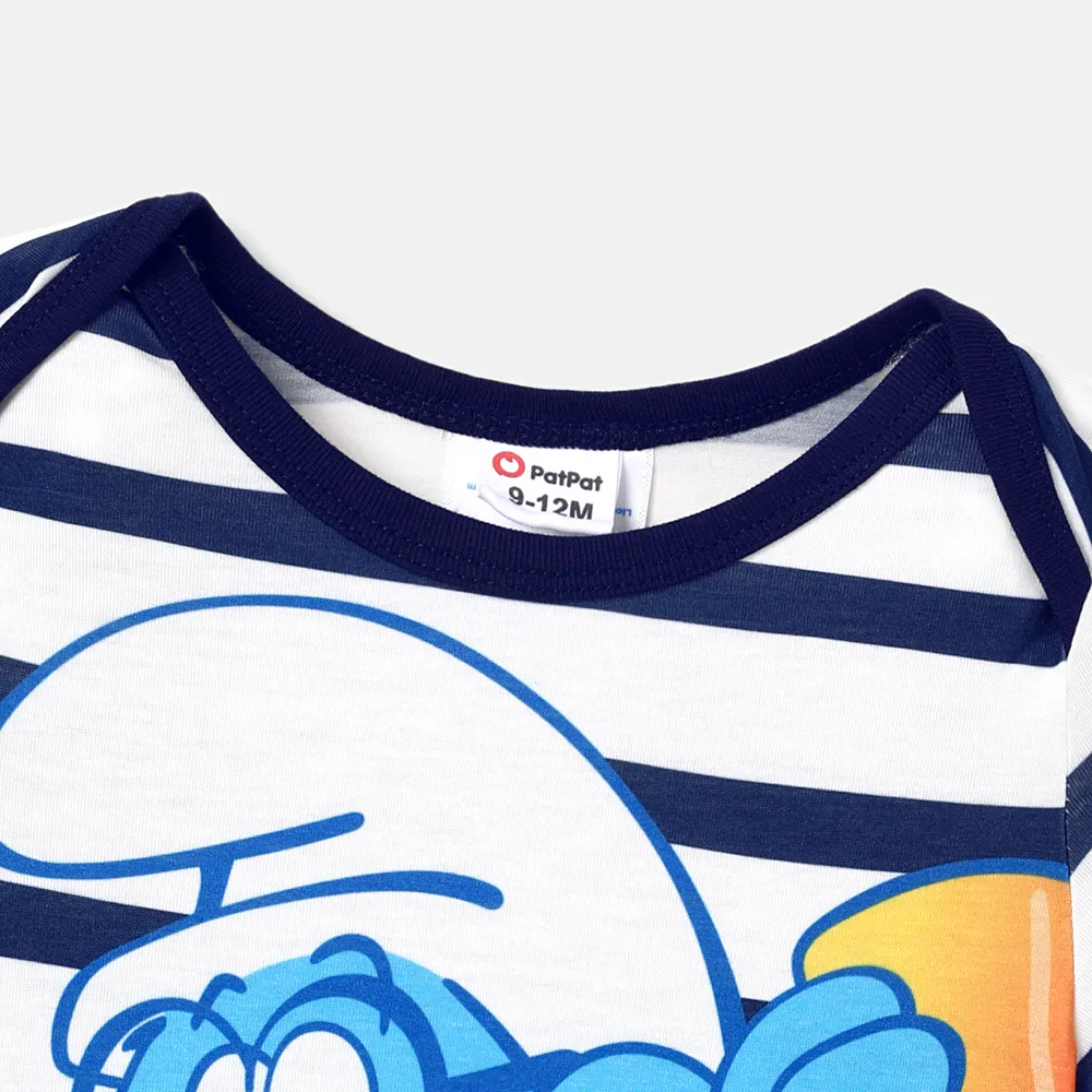 The Smurfs Family Matching Naia™ Character & Stripe Print Short-sleeve Dresses and T-shirts Sets big image 3