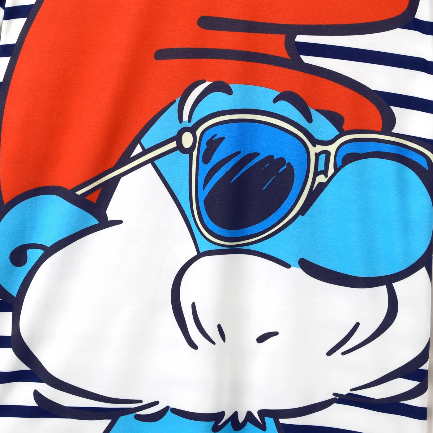 The Smurfs Family Matching Naia™ Character & Stripe Print Short-sleeve Dresses and T-shirts Sets  big image 28