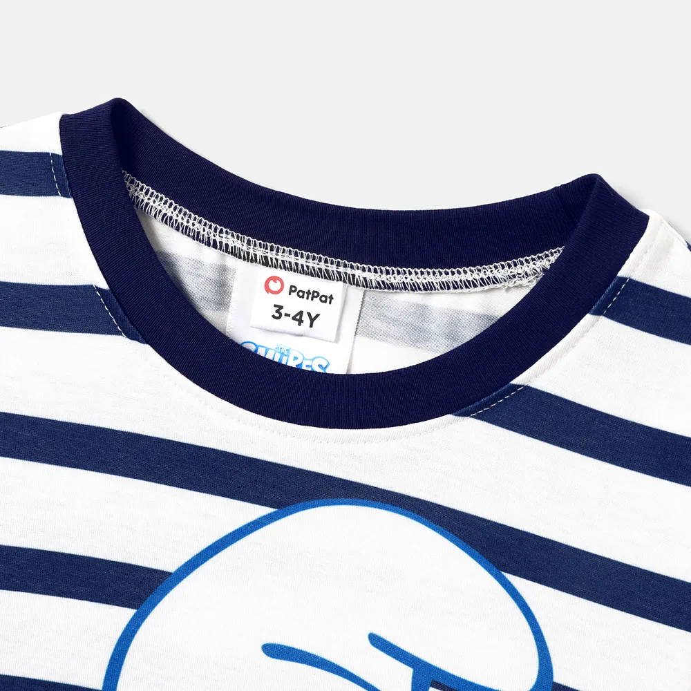 The Smurfs Family Matching Naia™ Character & Stripe Print Short-sleeve Dresses and T-shirts Sets big image 11