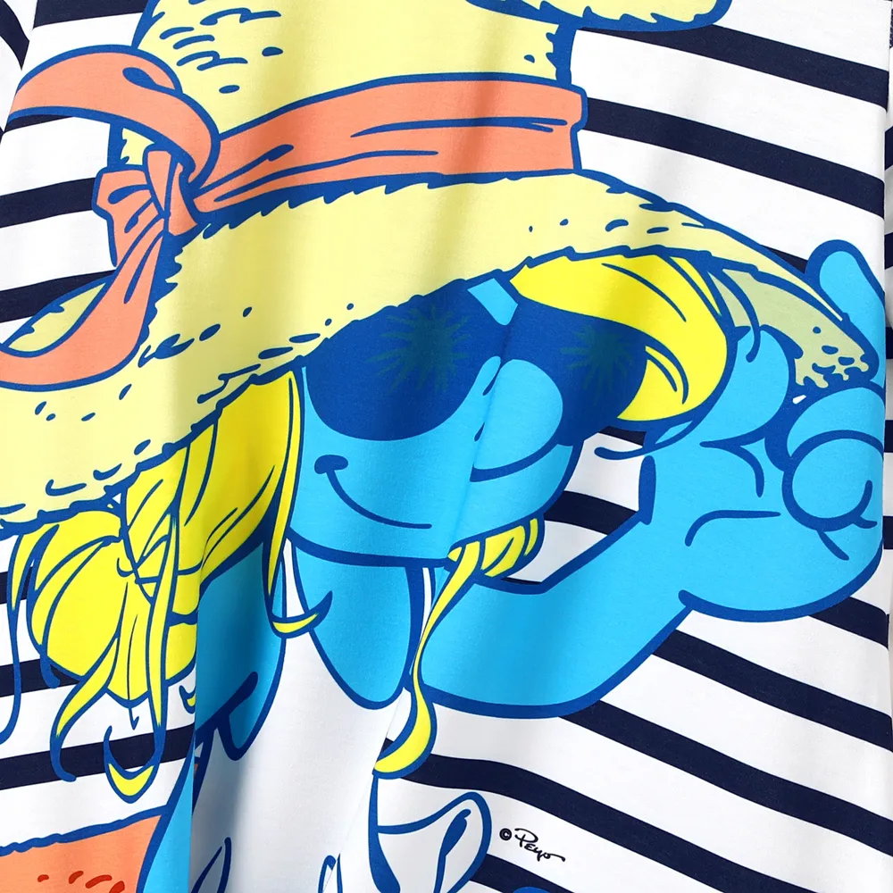 The Smurfs Family Matching Naia™ Character & Stripe Print Short-sleeve Dresses and T-shirts Sets big image 21