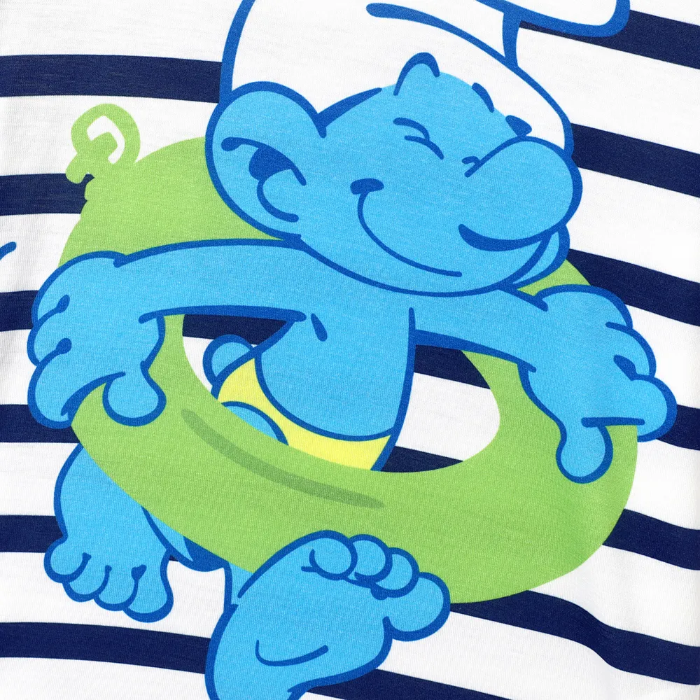 The Smurfs Family Matching Naia™ Character & Stripe Print Short-sleeve Dresses and T-shirts Sets big image 10
