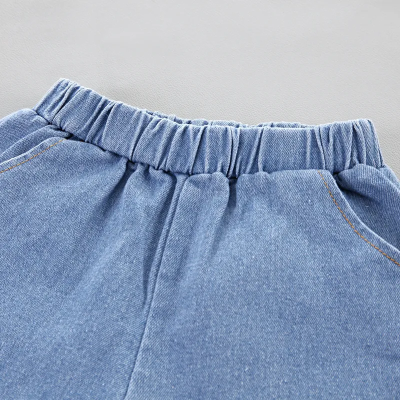 2pcs Toddler Boy Allover Vehicle Print Short-sleeve Cotton Shirt and Denim Shorts Set Blue image 5