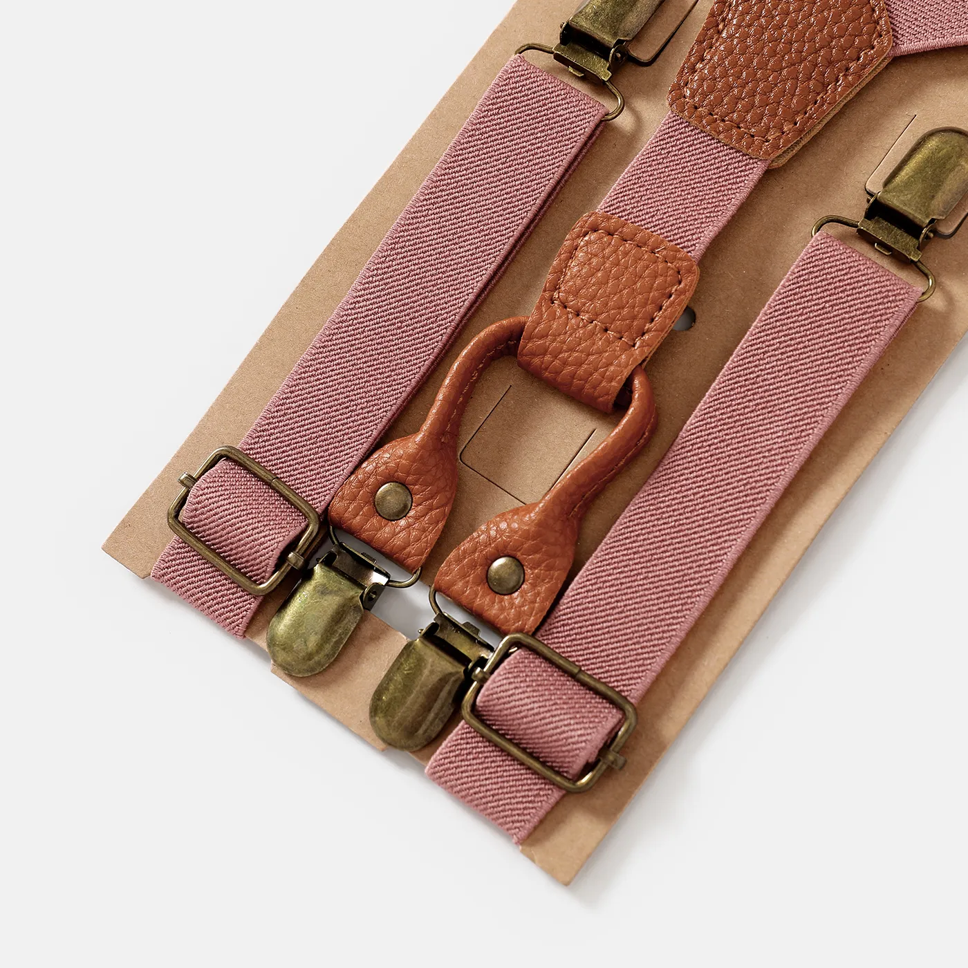 Toddler/Kid Boy Retro British Style Solid Strap Clip Dark Pink image 3