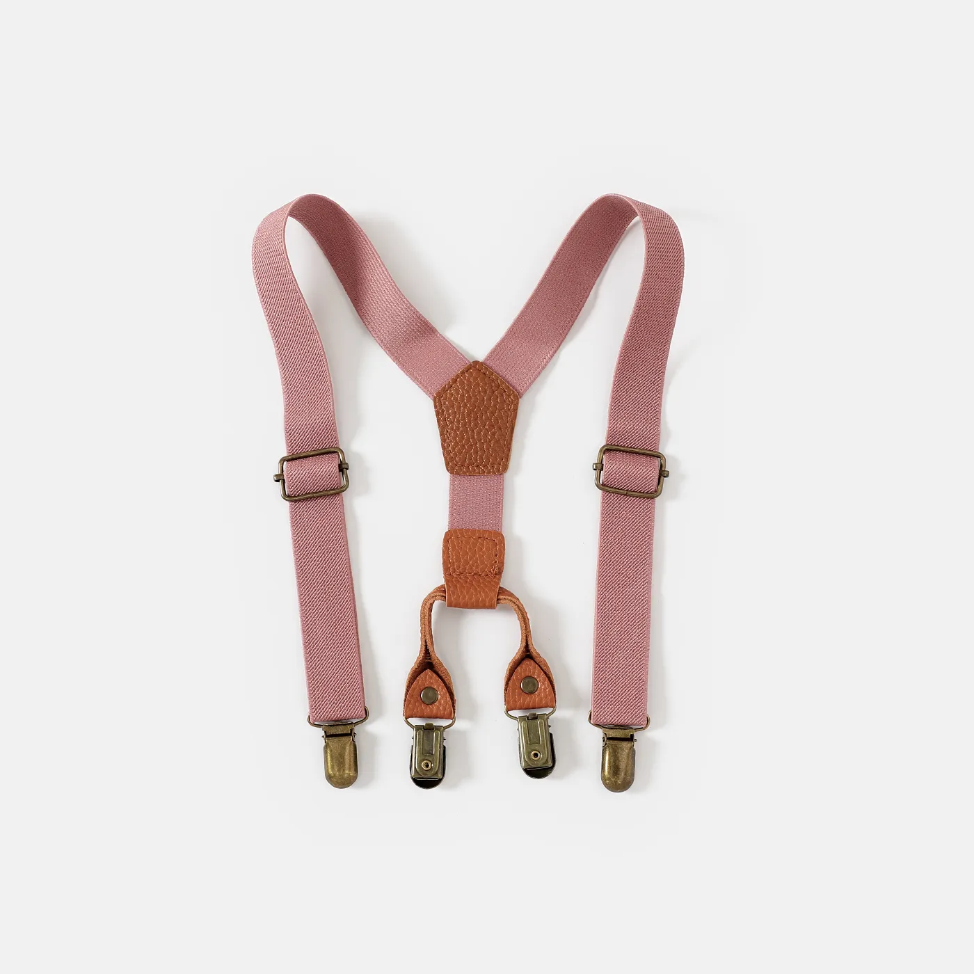 Toddler/Kid Boy Retro British Style Solid Strap Clip Dark Pink image 2