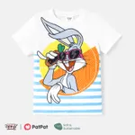 Looney Tunes Kid Girl/Boy Naia™ Character & Stripe Print Short-sleeve Tee White