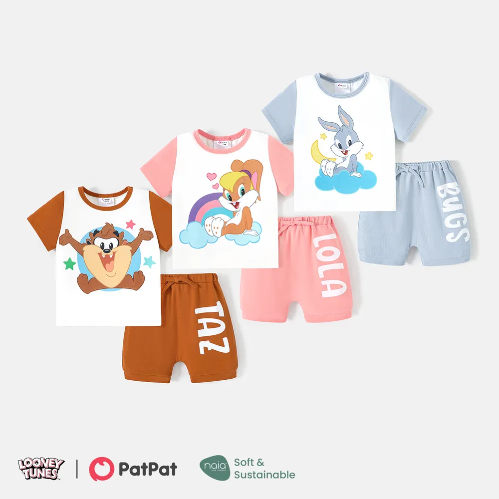 Looney Tunes Baby/Toddler Boy/Girl 2pcs Short-sleeve Graphic Naia™ Tee and Cotton Shorts Set  big image 6