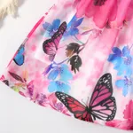 Toddler Girl Allover Butterfly Print Ruffle Strappy Belted Dress  image 3