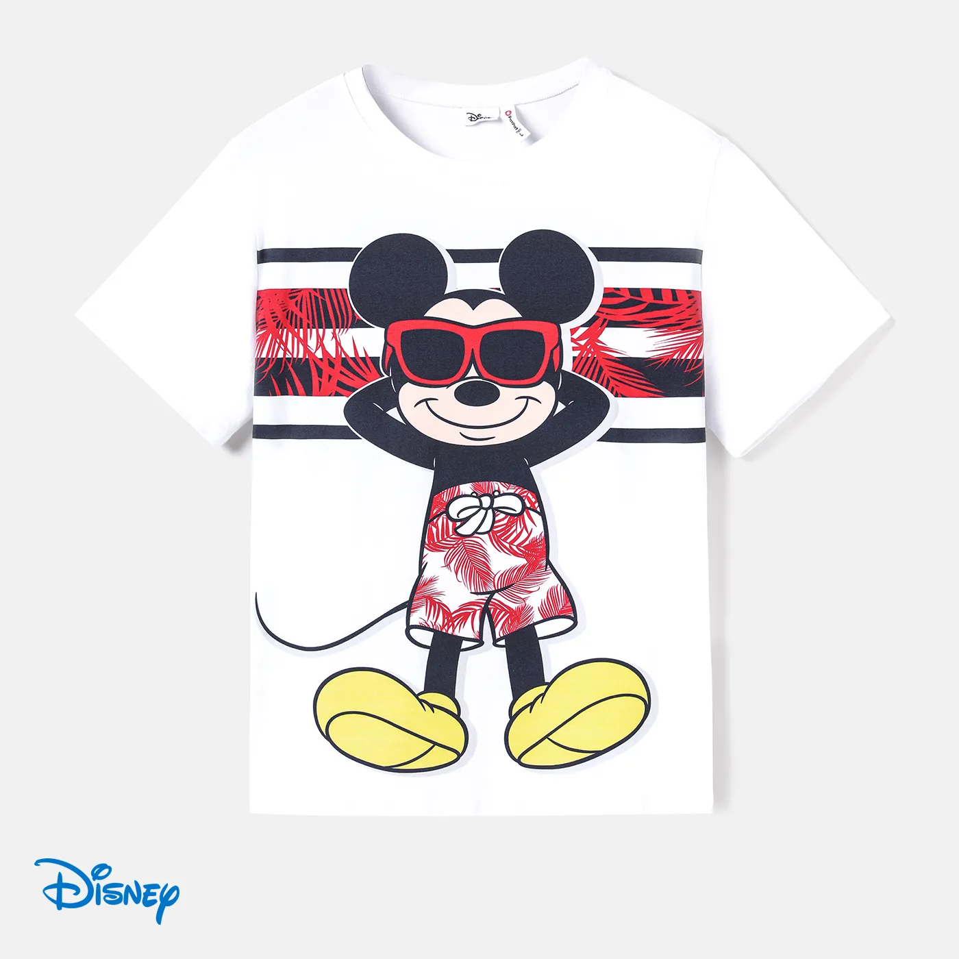 Disney Mickey and Friends بلايزر إطلالة العائلة طوق الجولة كم قصير حافة كشكشة نقش حيوانات  big image 20