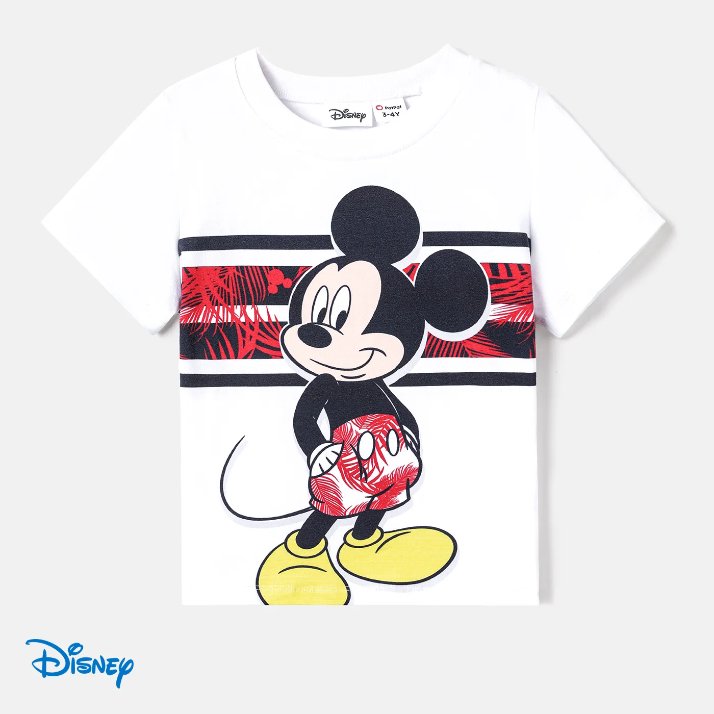 Disney Mickey and Friends بلايزر إطلالة العائلة طوق الجولة كم قصير حافة كشكشة نقش حيوانات  big image 6