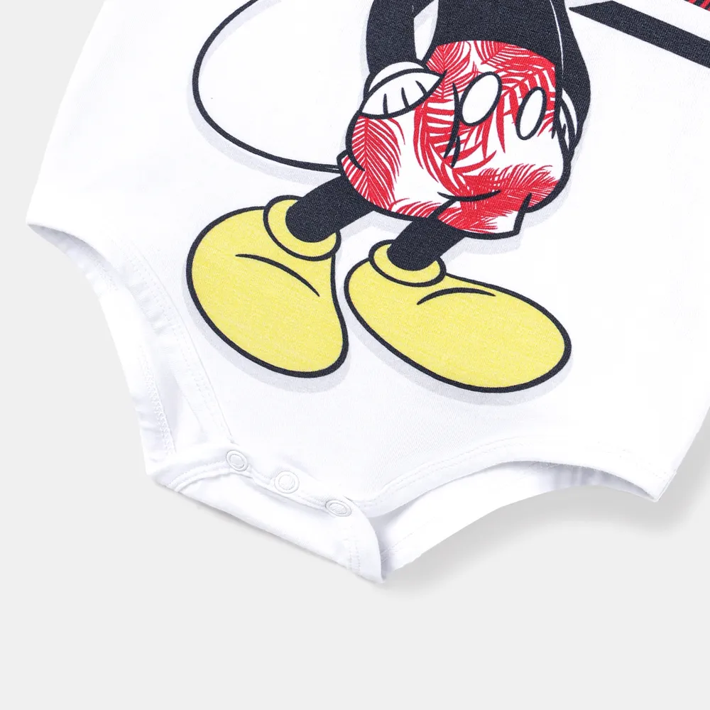Disney Mickey and Friends بلايزر إطلالة العائلة طوق الجولة كم قصير حافة كشكشة نقش حيوانات big image 3