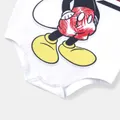 Disney Mickey and Friends بلايزر إطلالة العائلة طوق الجولة كم قصير حافة كشكشة نقش حيوانات  image 3