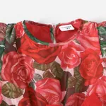Toddler Girl Allover Rose Print Bow Decor Short-sleeve Dress  image 6