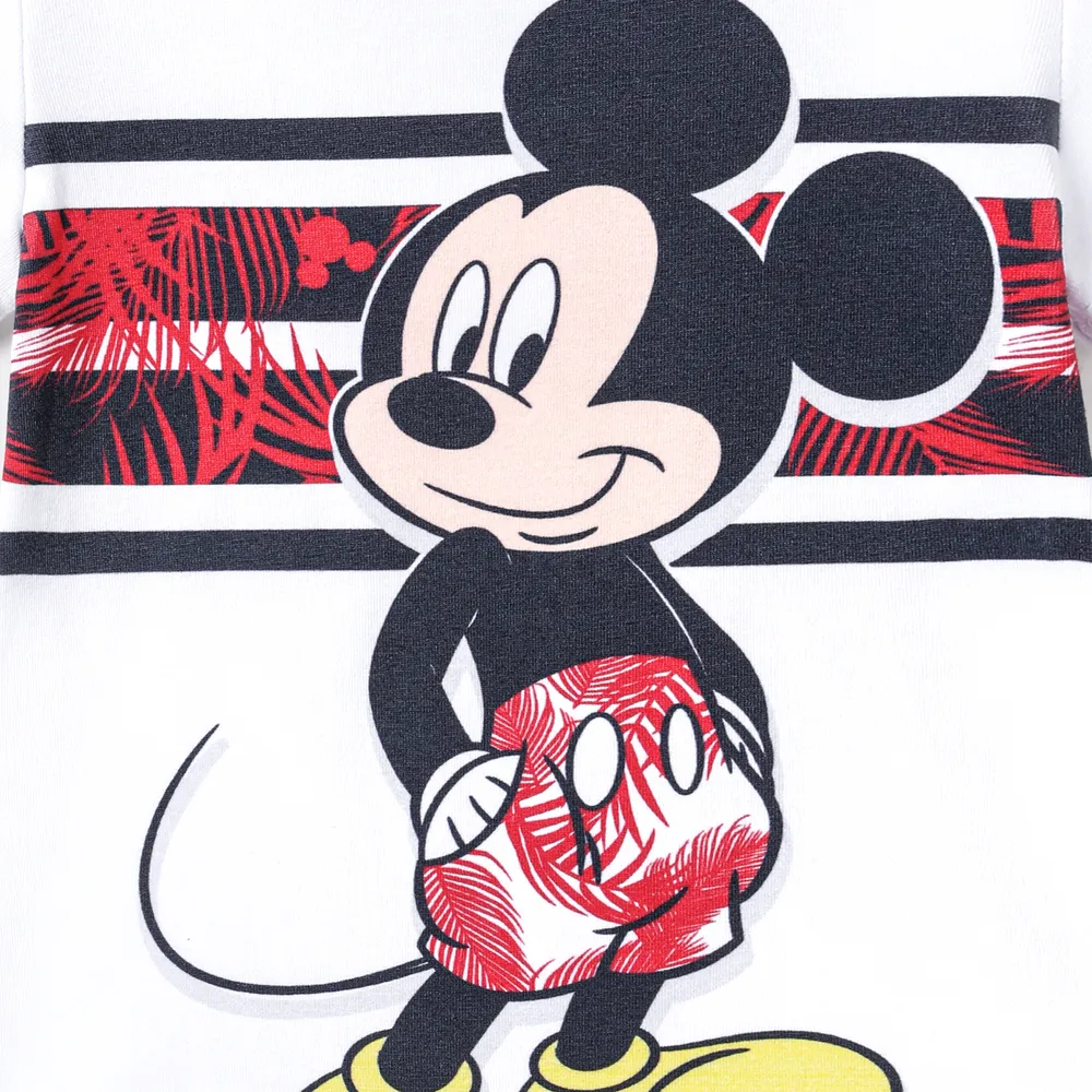 Disney Mickey and Friends بلايزر إطلالة العائلة طوق الجولة كم قصير حافة كشكشة نقش حيوانات big image 7