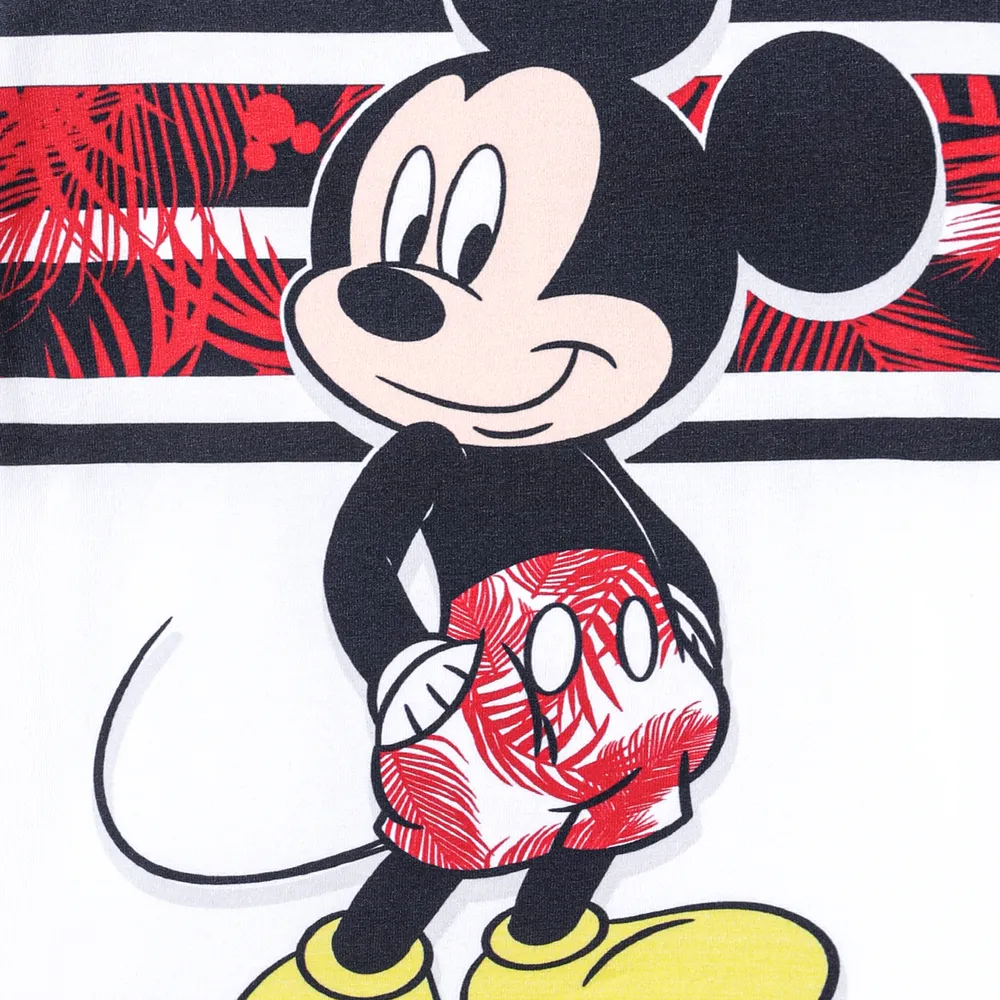 Disney Mickey and Friends بلايزر إطلالة العائلة طوق الجولة كم قصير حافة كشكشة نقش حيوانات big image 2