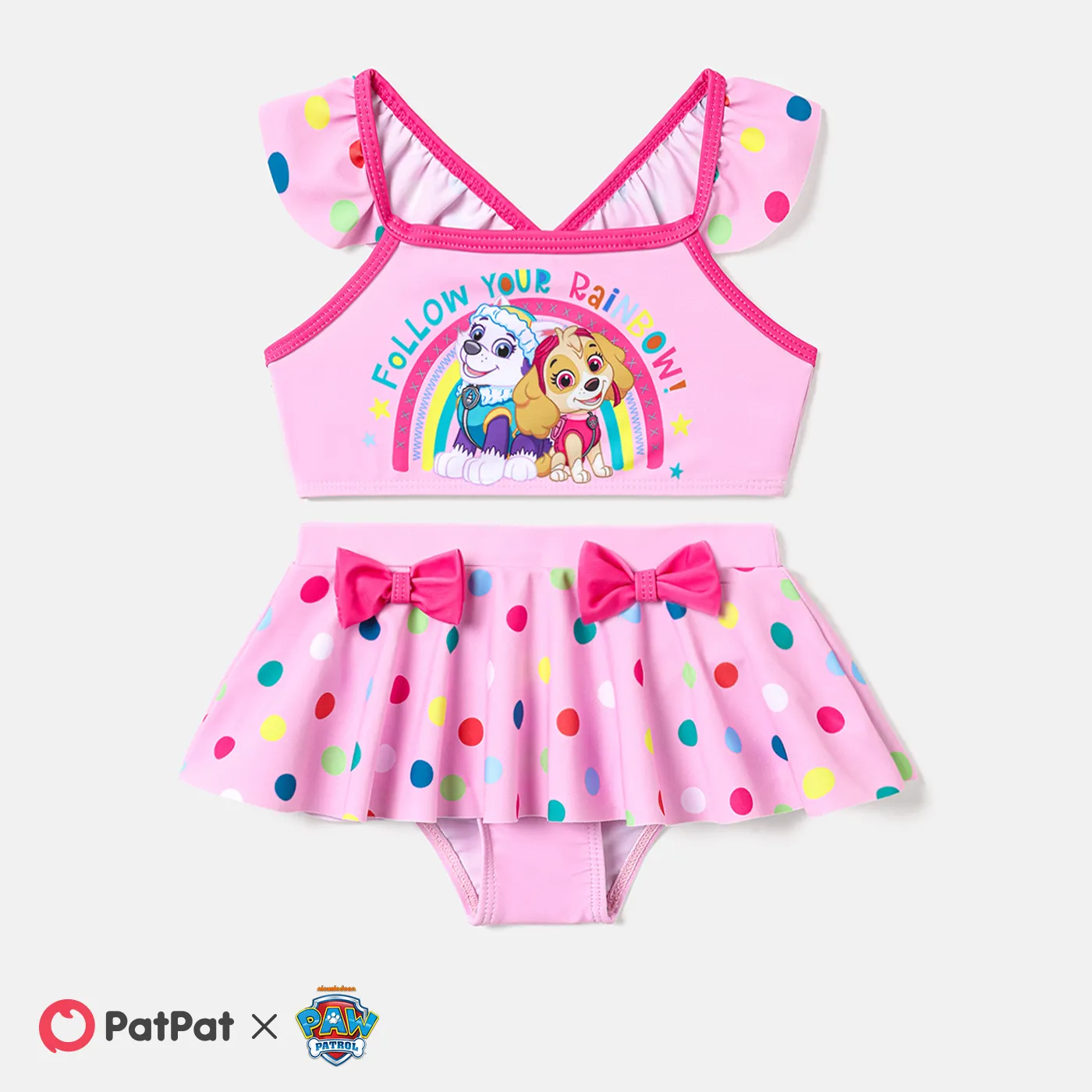 PAW Patrol Toddler Girl 2pcs Flutter-sleeve Two-piece Swimsuit