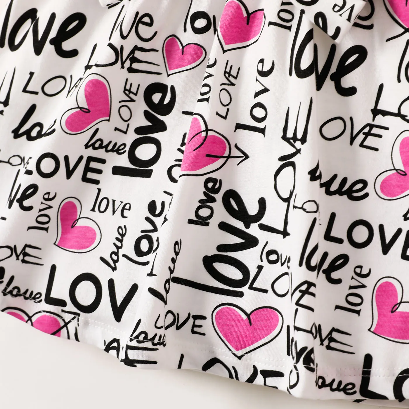 Baby Girl Letter Print Bow Front Flutter-sleeve 2 In 1 Dress    image 5