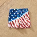 Independence Day Family Matching Star & Striped Print Spliced Two-piece Swimsuit or Swim Trunks Shorts  image 1