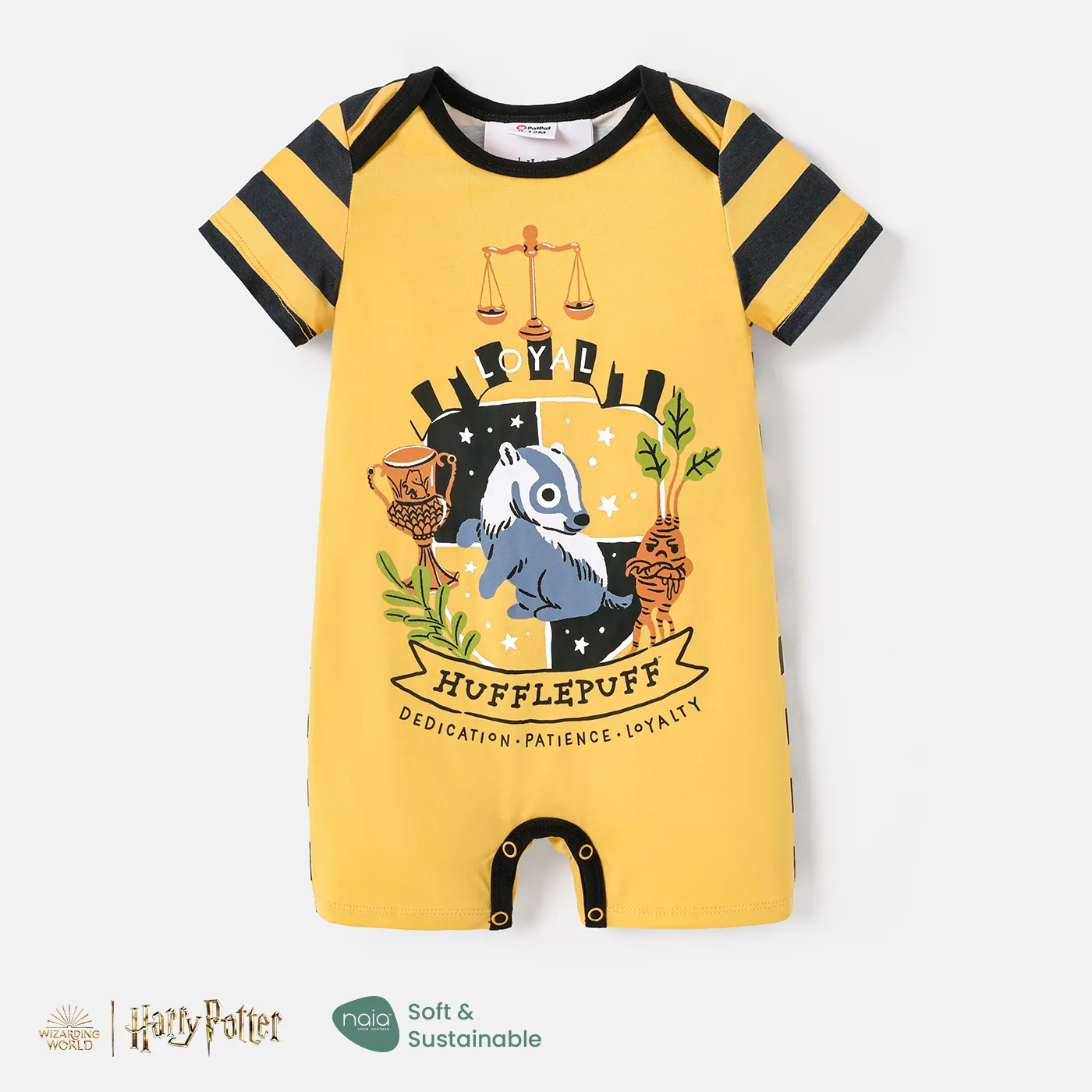 Harry Potter Baby Girl/Boy Naiatm Character Print Striped Short-sleeve Romper