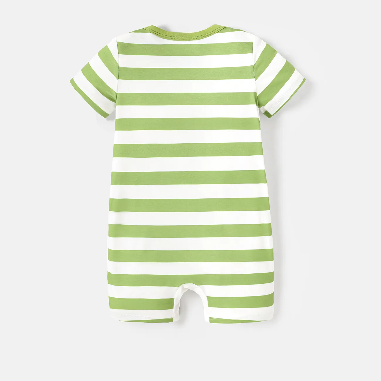 Harry Potter Baby Girl/Boy Naia™ Character Print Striped Short-sleeve Romper White big image 1