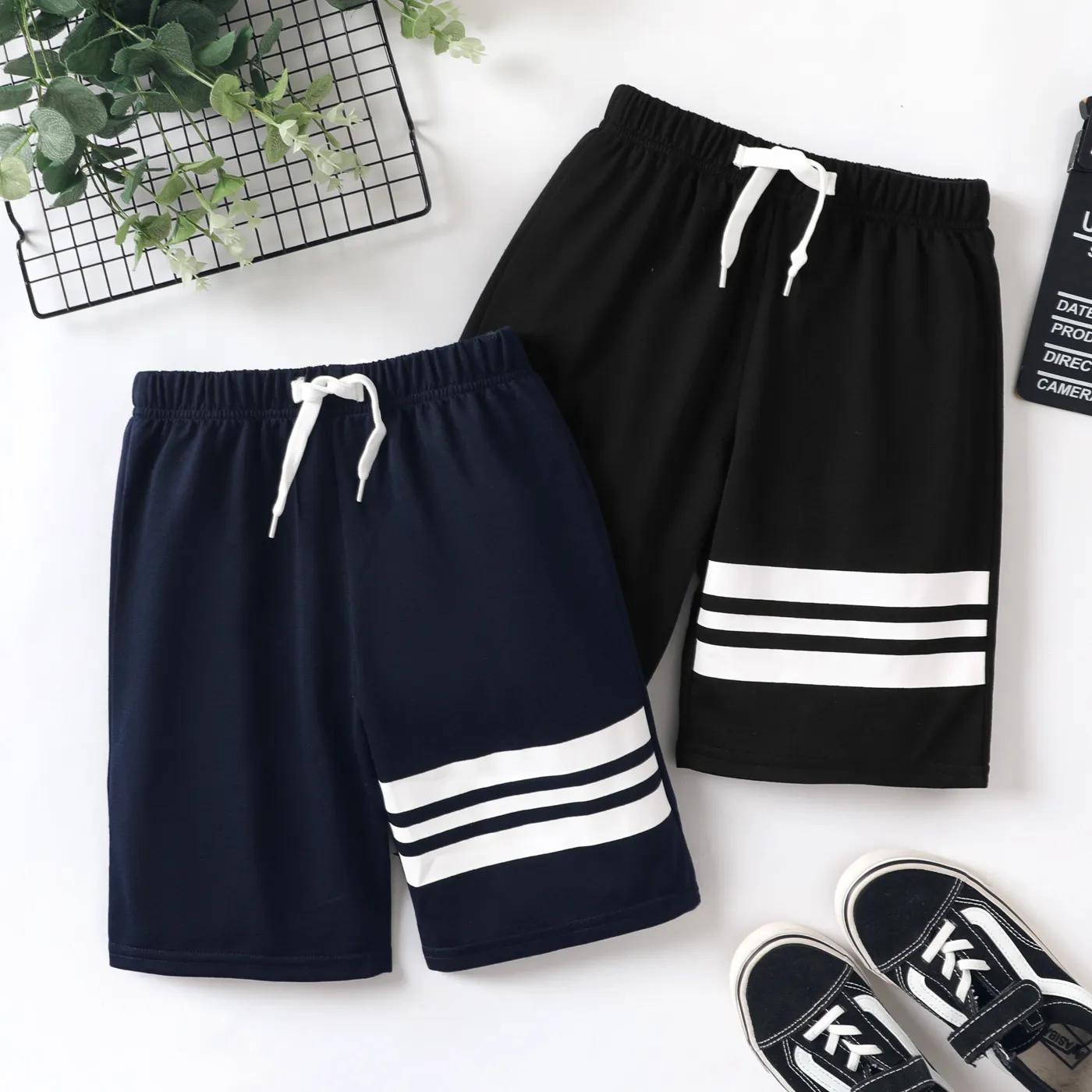 Kid Boy Stripe Print Shorts élastiques