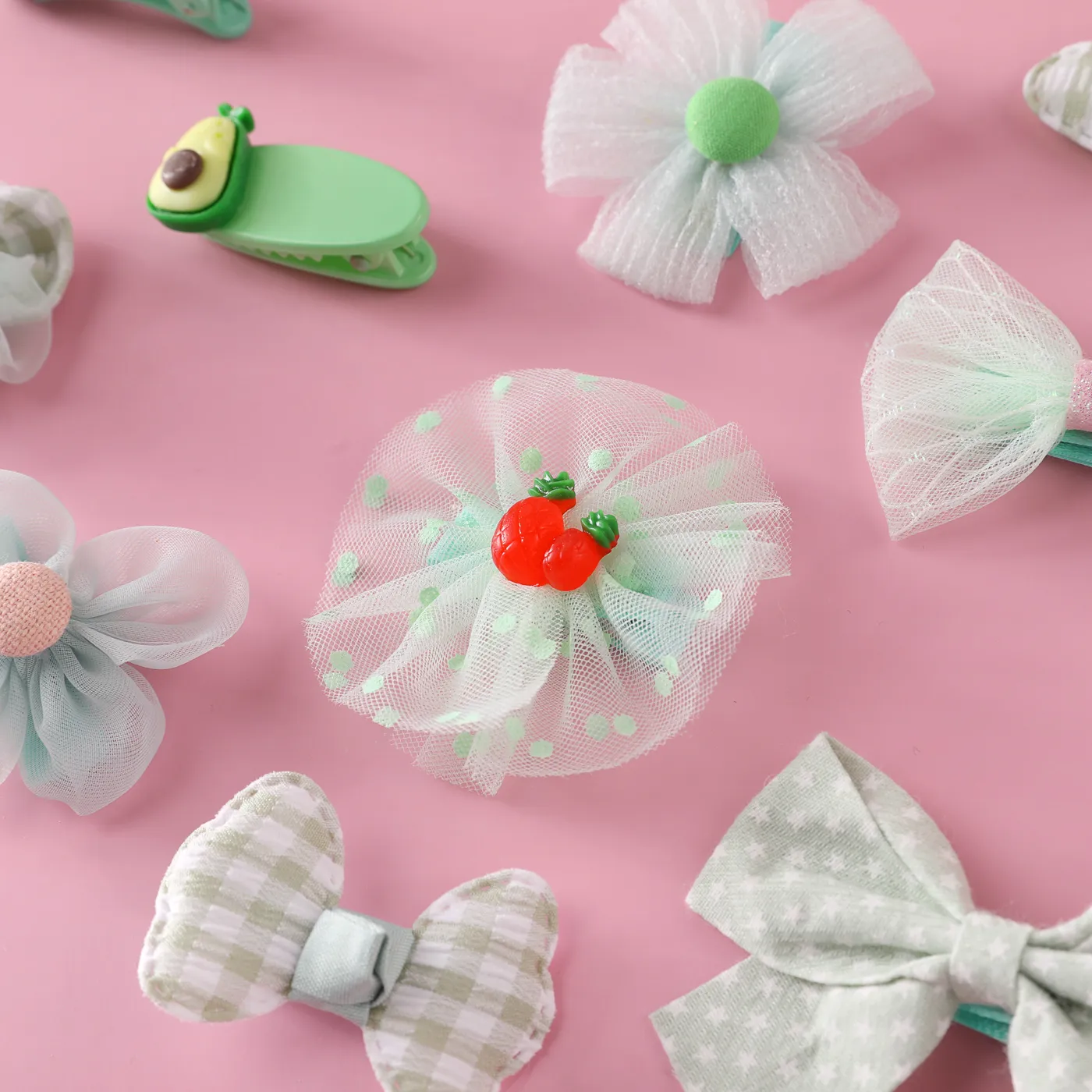 10-pack Pretty Headband Hair Clip para meninas Verde Claro image 4