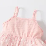 2pcs Baby Girl Lace Ruffle Hem Rib-knit Cami Top and Flared Pants Set  image 4