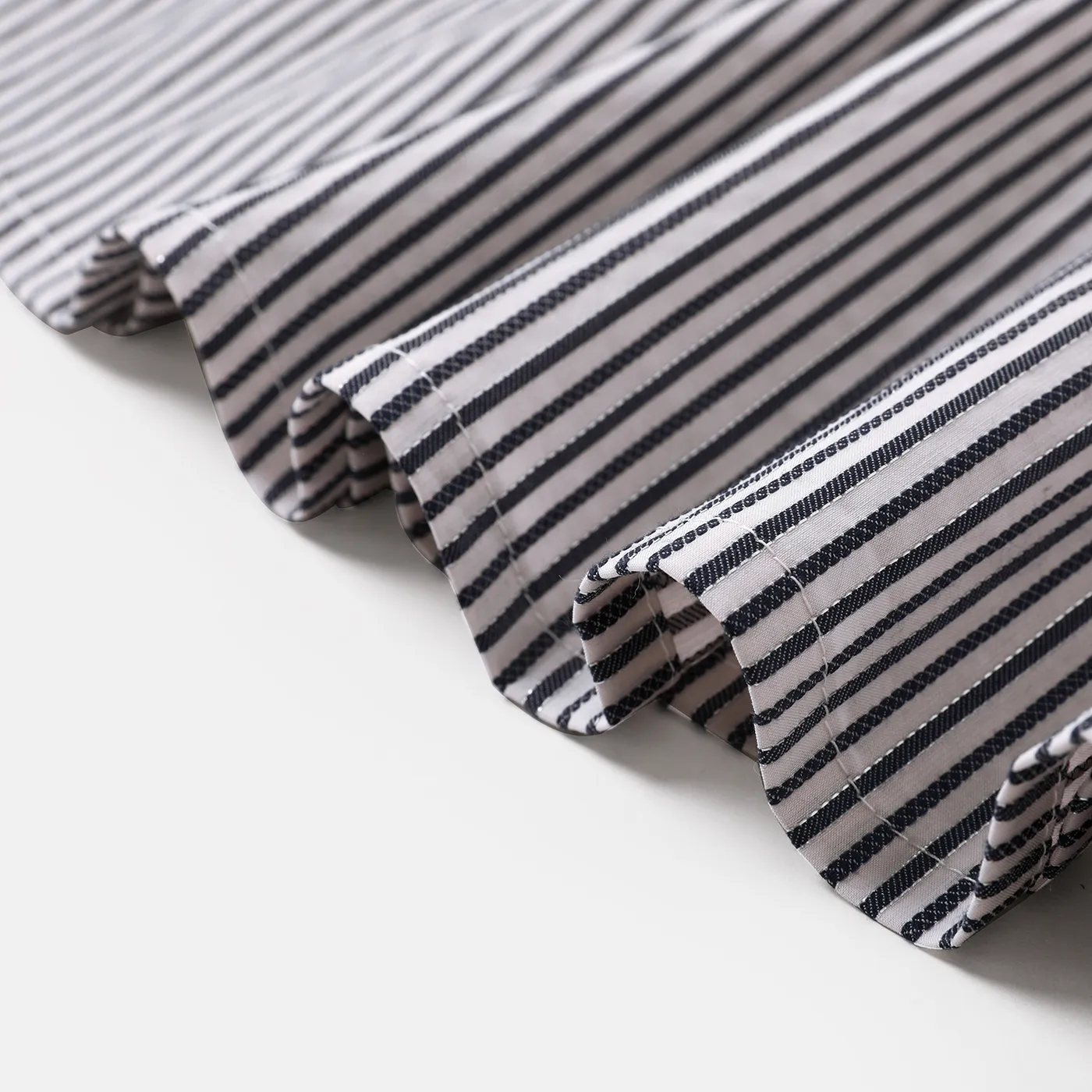 2pcs Kid Girl 100% Cotton Umbrella Sailboat Print Striped Tank Top and Stripe Skirt Set BlackandWhite image 6