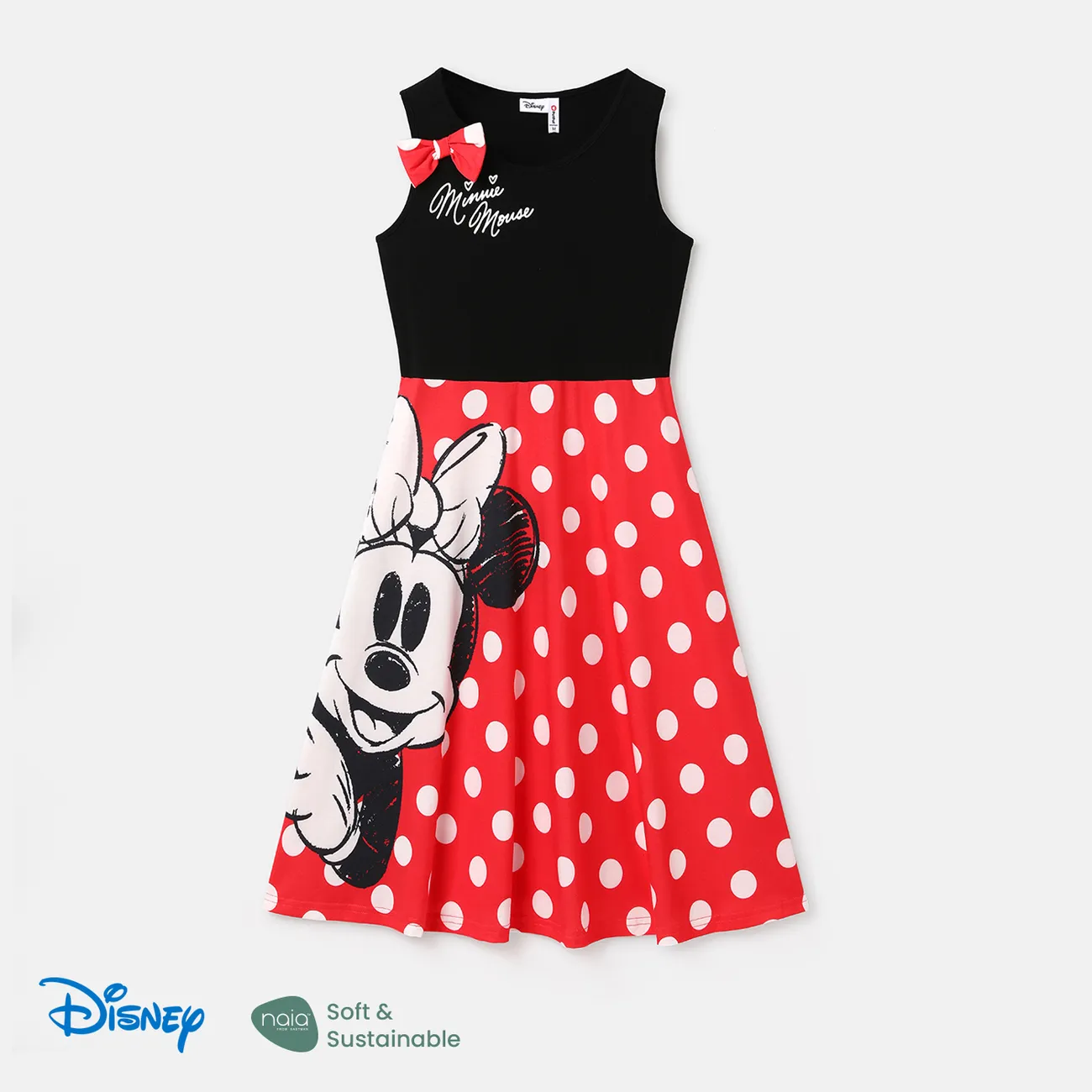 Disney Mickey and Friends 母親節 無袖 連衣裙 媽咪寶寶裝 紅色 big image 1