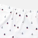 2pcs Kid Boy Sailboat Embroidered Polo Neck Tee and Naia™ Print Shorts Set  image 5
