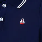 2pcs Kid Boy Sailboat Embroidered Polo Neck Tee and Naia™ Print Shorts Set  image 4