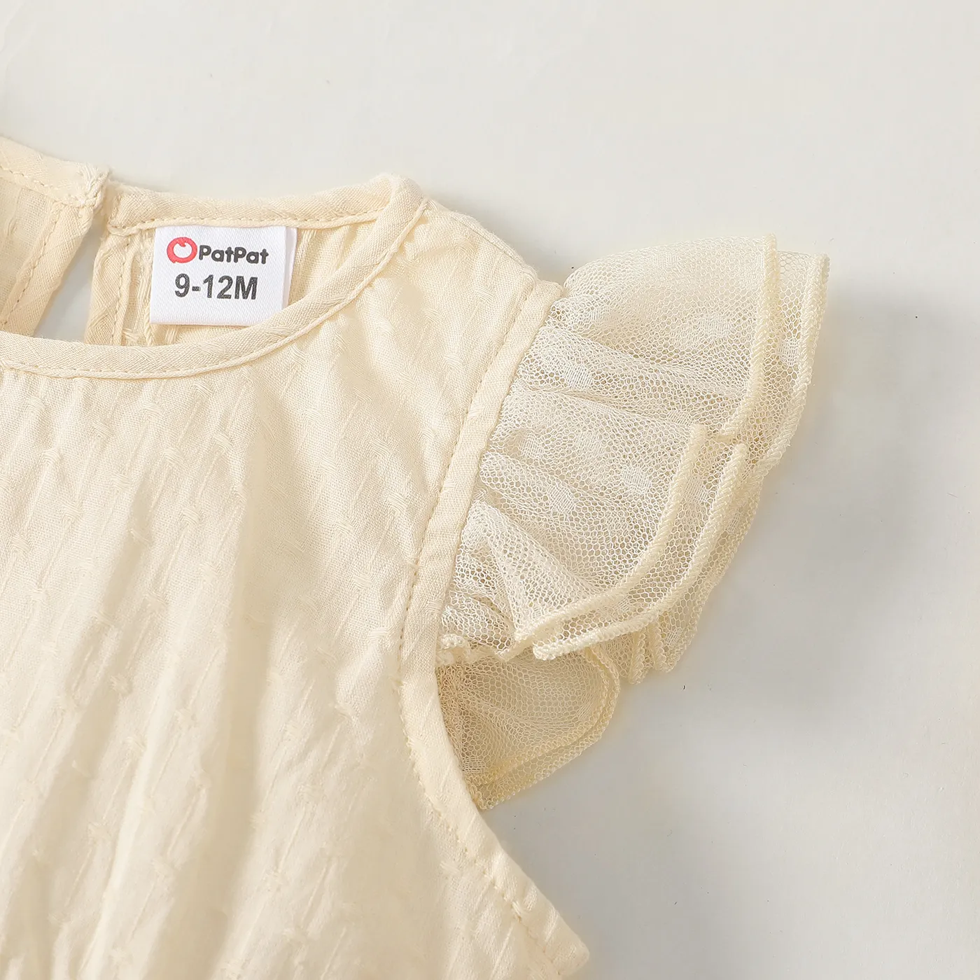 Baby Girl Solid Flutter-sleeve Bodysuit Dress  image 4