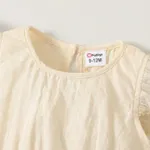 Baby Girl Solid Flutter-sleeve Bodysuit Dress  image 3