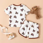 2pcs Baby Boy Naia™ Allover Bear Print Short-sleeve Tee and Dolphin Shorts Set  image 2